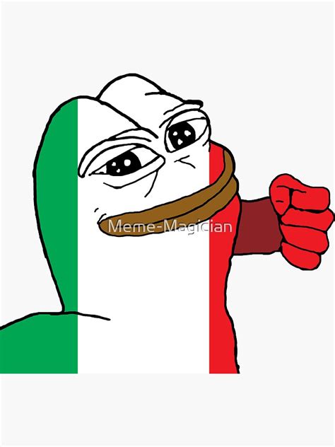 Punching Pepe Italy Sticker For Sale By Meme Magician Redbubble