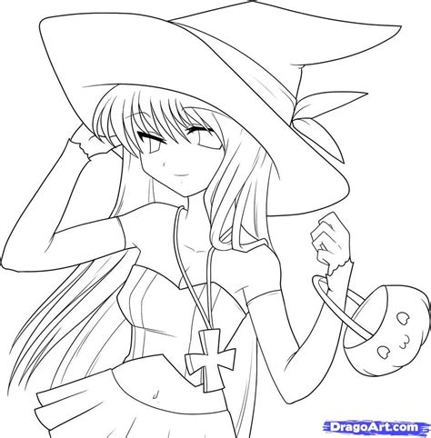 How To Draw An Anime Witch Anime Witch Girl Step By Step Drawing