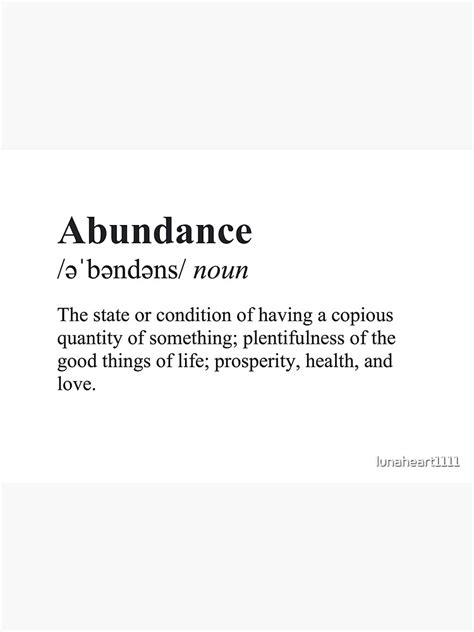 Abundance Definition Sticker For Sale By Lunaheart1111 Redbubble