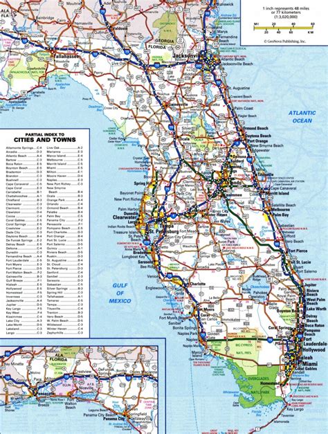 Large Detailed Administrative Map Of Florida State With Major Cities Images