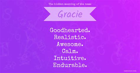 The Hidden Meaning Of The Name Gracie Namious