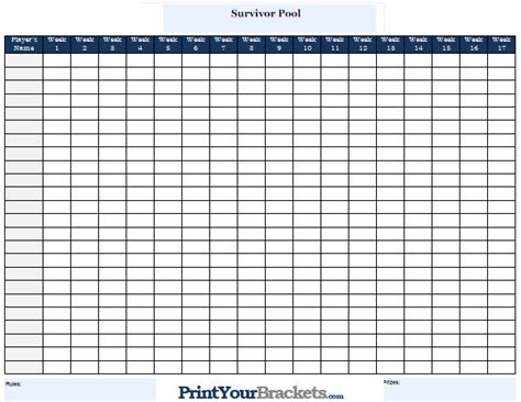 Printable Nfl Pool Sheets