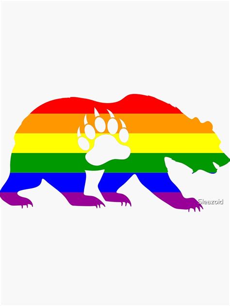 Gay Bear Pride Lgbt Flag Bear Paw Sticker For Sale By Sleazoid Redbubble