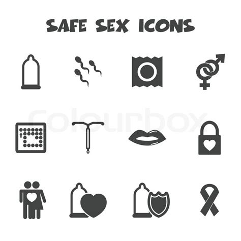 Safe Sex Icons Mono Vector Symbols Stock Vector Colourbox Free Nude Porn Photos