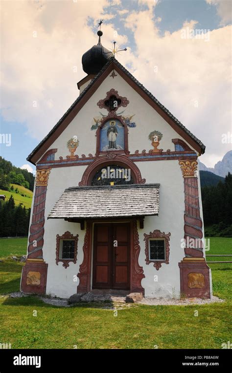 St Johann Church At Santa Maddalena In Val Di Funes Dolomites Italy