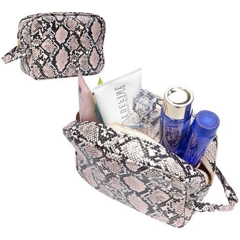 Luxouria Checkered Luxury Travel Cosmetic Leather Toiletry Pouch