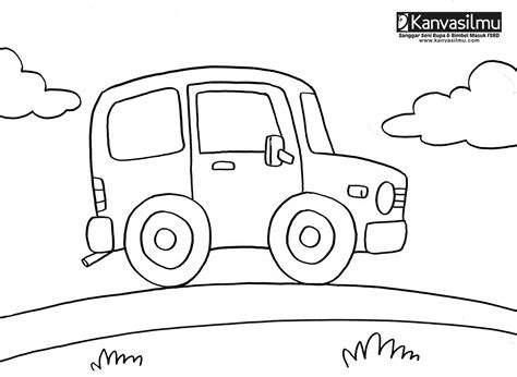 Mewarnai Gambar Mobil Sport Sketch Coloring Page