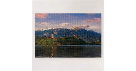 Lake Bled At Sunset Jigsaw Puzzle Zazzle