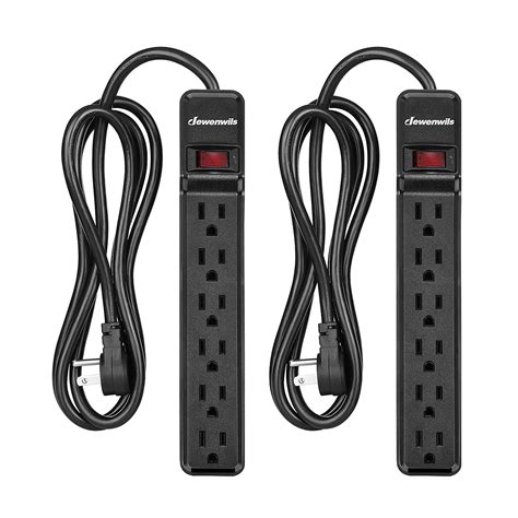 Dewenwils 6 Outlet Power Strip Surge Protector 2 Pack15 Ft Extra Long