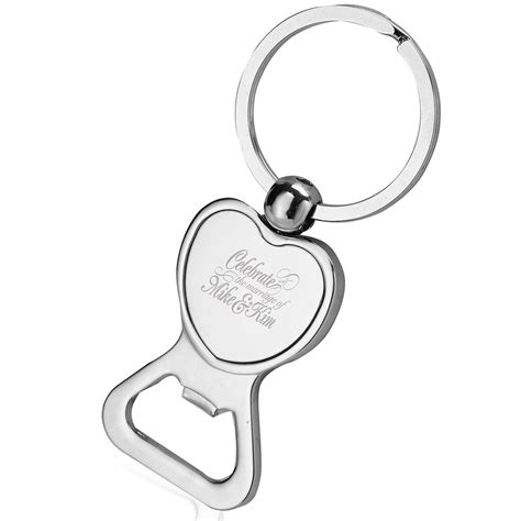 Personalized Heart Shaped Bottle Opener Keychains Key54 Discountmugs