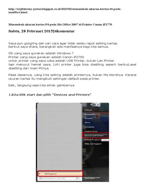 Pilih printer canon ip 2770 4. Cara Menambah Ukuran Kertas Pada Printer Canon Ip2770 - Berbagai Ukuran