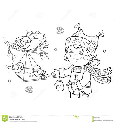 Children building a snowman coloring sheet. Feeder coloring, Download Feeder coloring for free 2019