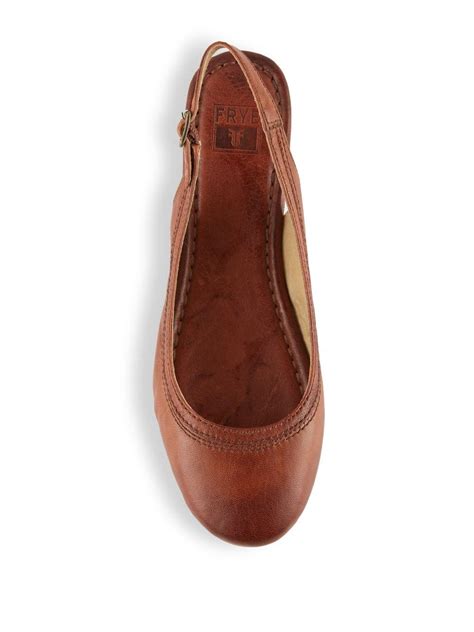 Lyst Frye Carson Slingback Leather Flats In Brown