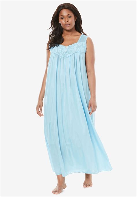 Long Tricot Knit Nightgown By Only Necessities® Plus Size Nighties Full Beauty