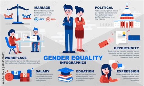 gender equality infographic vector illustration template stock vector adobe stock