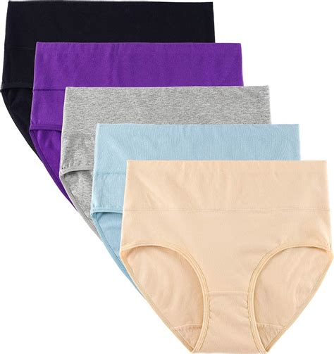 gneph women cotton panties breathable high waist underwear ladies stretch full coverage briefs