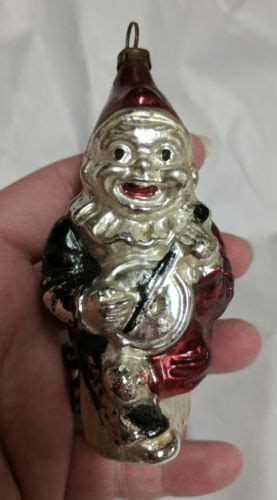 Antique German Mercury Glass Christmas Ornament Clown Playing Banjo Antique Price Guide