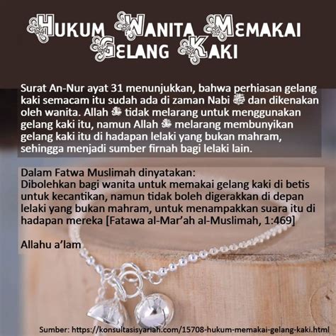 Maybe you would like to learn more about one of these? HUKUM WANITA MEMAKAI GELANG KAKI - Nasihat Sahabat