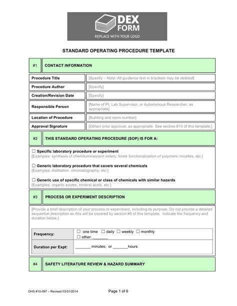 Maksud Standard Operating Procedure Sop Template Examples Rental Lease