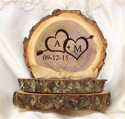 Rustic Wooden Wedding Cake Toppers