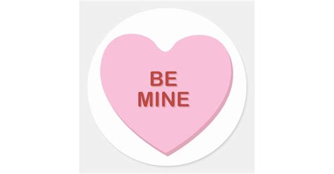 Krw Be Mine Valentine Candy Heart Sticker Zazzle