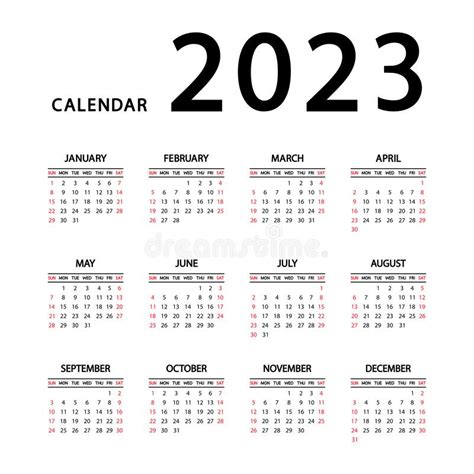Ano Civil De 2023 A Semana Começa Segunda Feira Modelo Anual De