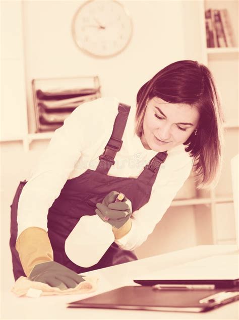 Female Cleaner At Work Stock Image Image Of Office Protection 83831797