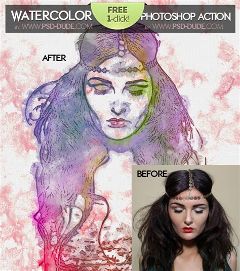 Watercolor Photoshop FREE Action By PsdDude On DeviantArt