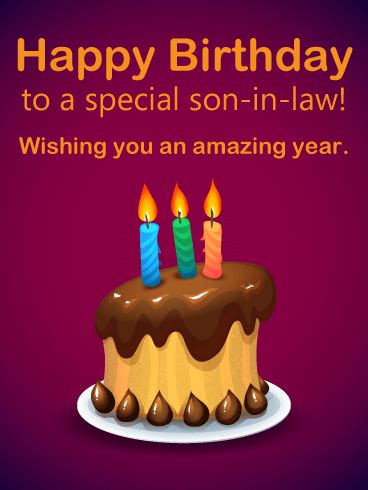 Reflections son in law birthday paper greeting car…. To a Special Son-in-Law - Happy Birthday Card | Birthday ...