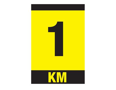 Small Kilometre Marker Event Signs Running Imp Running Imp