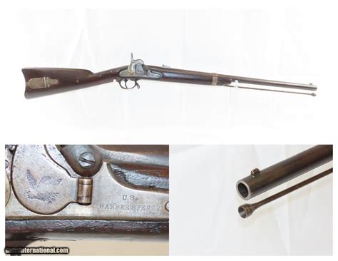 Civil War Antique Us Springfield Armory Model 1855 58 Caliber Rifle
