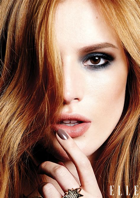Bella Thorne Women Actress Long Hair Face Closeup Redhead Makeup Smoky Eyes Painted Nails