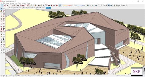 Sketchup Cultural Center G2 3d Model Cgtrader