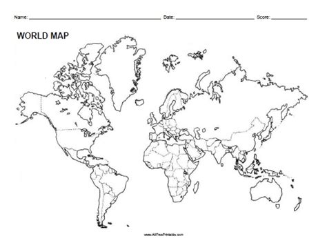 10 Best Blank World Maps Printable Printableecom Free Printable Blank