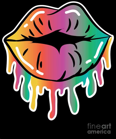 Gay Pride Lesbian Lgbt Rainbow Lips T Digital Art By Haselshirt Fine Art America