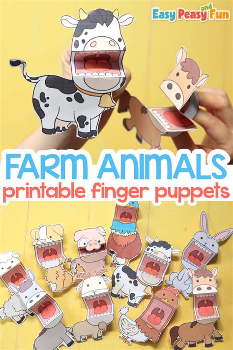 Printable Farm Animal Finger Puppets Project Diy Hub