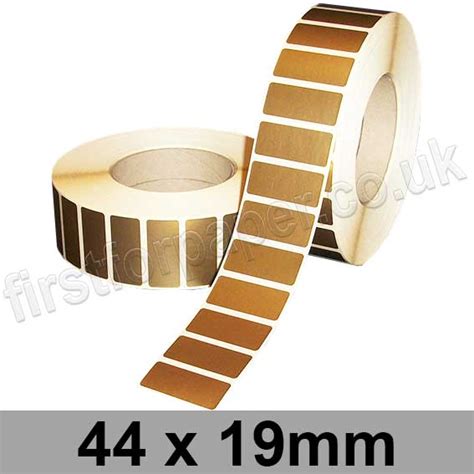 Metallic Gold Self Adhesive Labels 44 X 19mm Permanent Adhesive