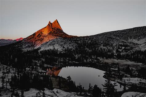 Beautiful Sunset Caught At Upper Cathedral Lake In Yosemite Ca Oc