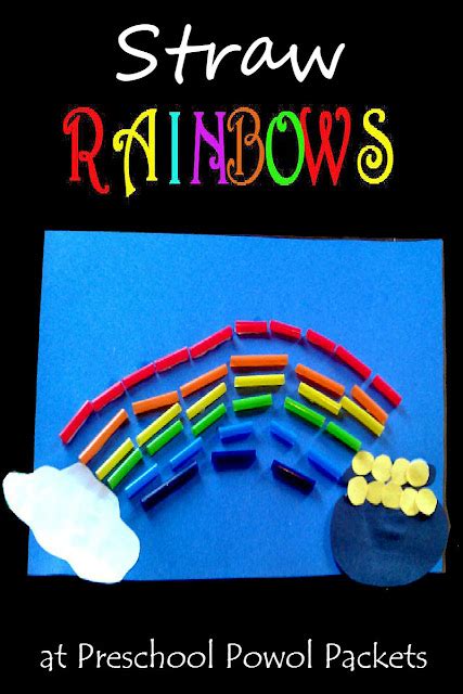 Straw Rainbows Preschool Craft Preschool Powol Packets