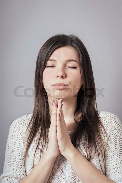 Girl Praying Stock Image Colourbox