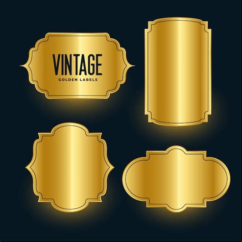 Free Vector Royal Golden Vintage Shiny Labels Design Set