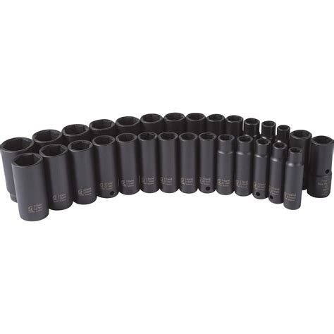 Sunex Deep Saemetric Master Impact Socket Set — 29 Pc 12in Drive