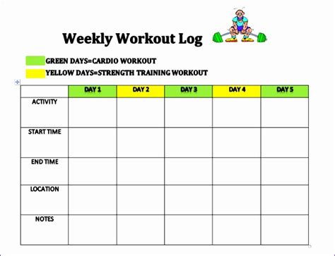 5 Exercise Template Excel Excel Templates Excel Templates