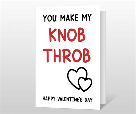 Rude Valentines Day Card You Make My Knob Throb Rude Card Etsy