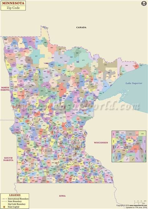 Zip Code Map Minnesota Map Vector