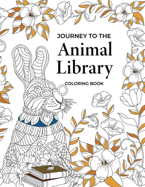 Journey To The Animal Library Coloring Book 30 Double Page Spread