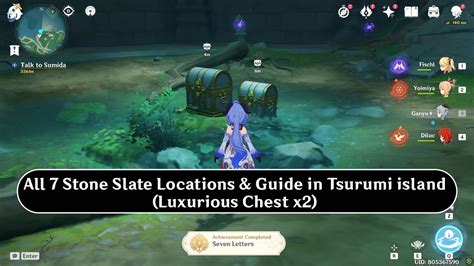 All Stone Slates Location Guide In Tsurumi Island Luxurious Chest X Youtube
