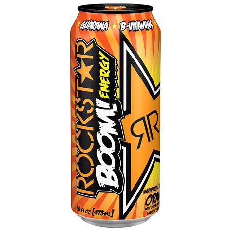 Rockstar Energy Drink Boom Whipped Orange Flavor Energy 16 Ounce