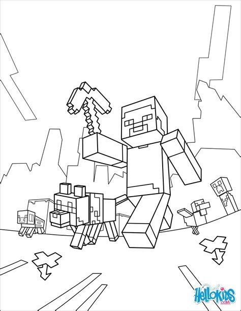 Coloring Page Coloring Page Minecraft Steve Outstanding Coloring Home