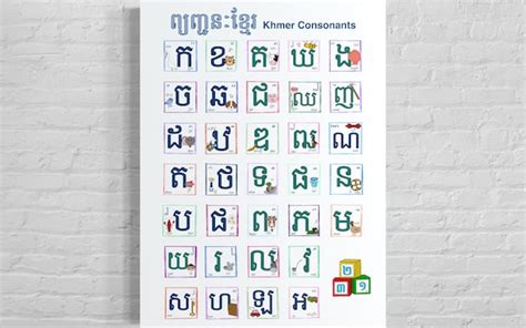Khmer Language Cambodian Alphabet Poster Digital Download Etsy